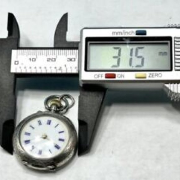 Antique Sterling Silver Open Face Fob/Pocket Watch - Picture 7 of 9